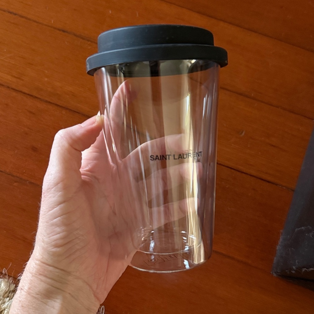 Saint Laurent Classic coffee plastic cup with rubber lid